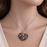 Pendente Nanis Donna SLIP CUORE in Oro bianco Diamante PS9-21